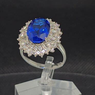 gumuş bilərziklər: Üzük, Gümüş, Sapfir — 4