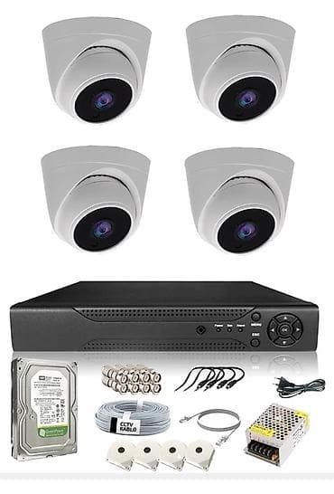 12v adapter: Kampanya olaraq endirimdedir, 4 əded kamera 2mpx, 4 kanal dvr — 2