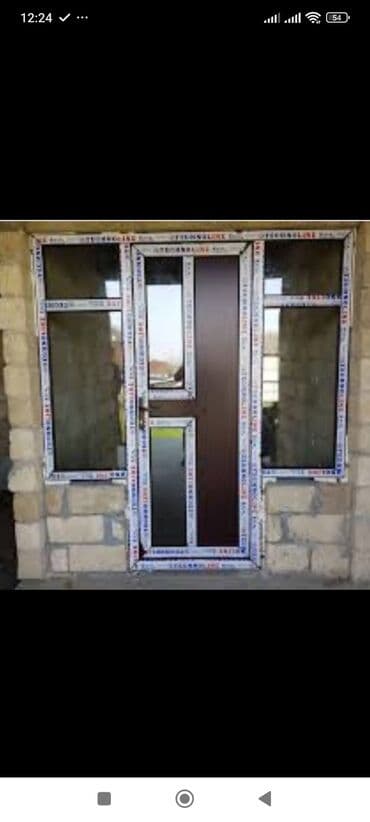 купить окно пластиковое бу: PVC pəncərə bloku - Material: ağ və rəngli rəngli PVC profil - Şüşə — 14