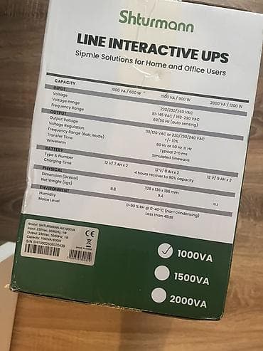 discover note 21 plus: Shturmann Line-Interactive UPS – 1000 VA / 600 W-təzədir qutu ağzı — 2