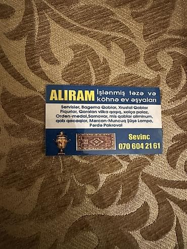 sandiq aliram: Xidmət: Hər növ ev əşyalarının alışı və satışı Təsvir: - İstənilən — 2