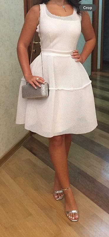 Личные вещи: Maje, S Ağ rəngli zərif kokteyl/libas - Model: dizdən bir qədər — 1