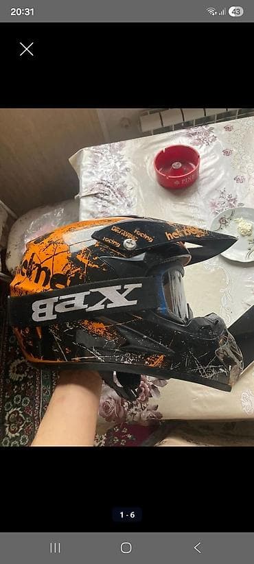 mator sepi: Motokross/enduro tipli tam üzlü kask + çıxarıla bilən qoruyucu eynək — 5