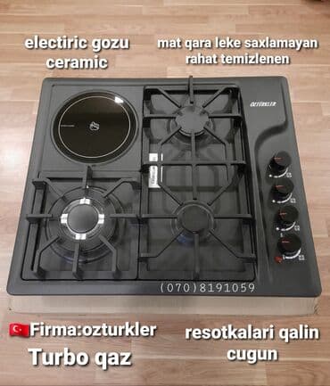 şirniyyat sobasi: Qaz piltesi qaz peci pilte. electiric gozu ceramic rahat temizlenen — 1