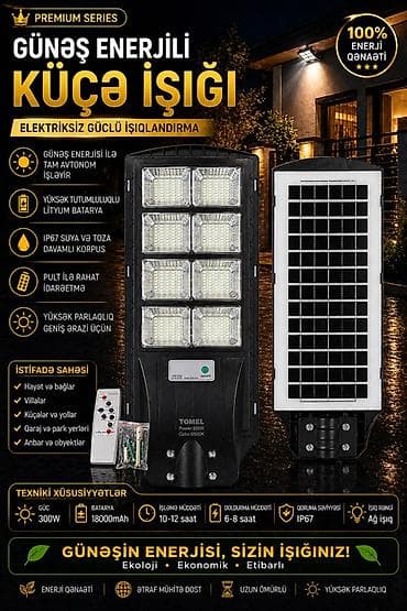 həyət işıqları: Günəş enerjili LED projektor – tam avtonom, enerji qənaətli və güclü — 5