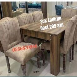 uqolnik qiyməti: Qonaq otağı üçün, Yeni, Açılmayan, Dördbucaq masa, 6 stul — 5