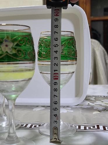 kasa qablar: Qədəhlər, rəng - Yaşıl, Şüşə, 6 ədədli dəst — 2