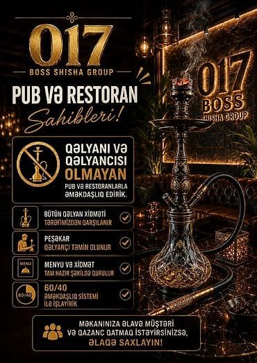 017 Boss Shisha Group – Pub və restoranlar üçün nargilə xidməti və