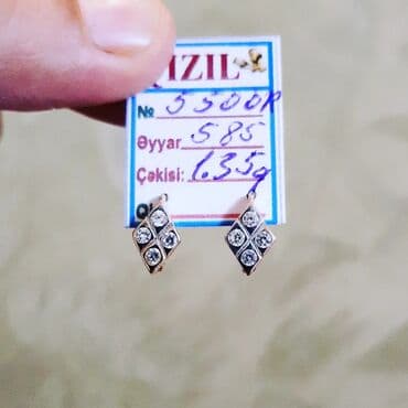 tək qaş: Sırğa, Çəhrayı qızıl, 585 Əyar, 162 g — 2