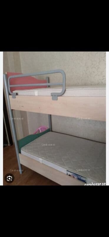 двухъярусные угловые кровати: Для девочки и мальчика, Кровать, С матрасом, Без выдвижных ящиков, МДФ — 3