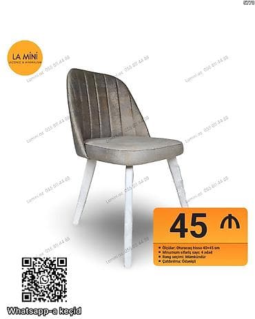 qabaq stolları: LA MİNİ – zərif və minimalist dizaynlı yumşaq oturacaqlı stul - — 1