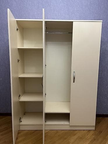 3 qapılı, Bej, Digər material, Açılan, Düz dolab