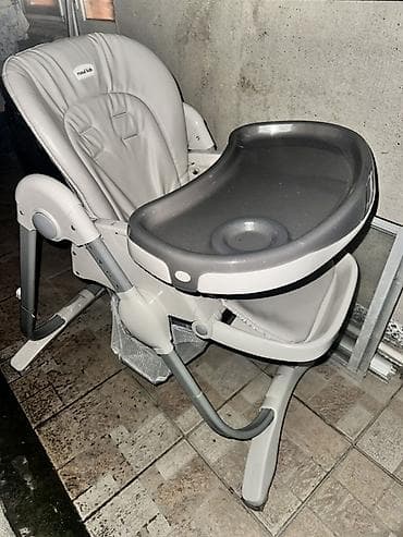 deri plas: Masal Kids uşaq yemək stulu - Rəng: boz-ağ tonlarda - Geniş və — 5