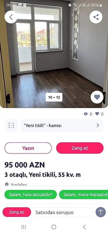 mingecevirde evler 2020: 2 otaqlı, Yeni tikili, 55 kv. m — 9
