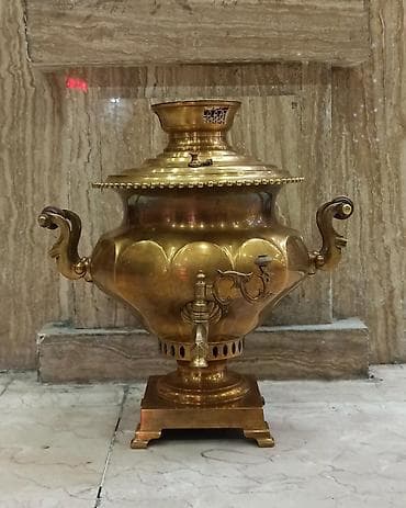 Misin samovar – klassik kömürlə işləyən model - Material: tam mis