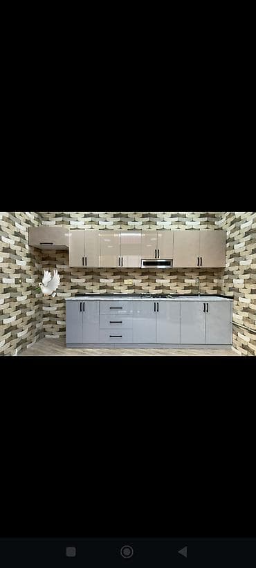 mətbəx mebelləri 2022: Mətbəx mebel dəsti – müasir dizayn - Üst modul: çoxlu saxlama bölməsi — 1