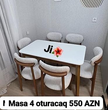 Mətbəx üçün, Açılan, Dördbucaq masa, 4 stul