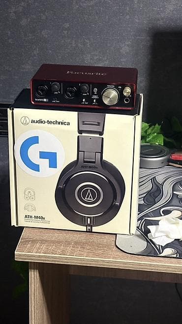iphone 12 satisi: Audio-Technica ATH-M40x qulaqlıq + Focusrite Scarlett 2i2 audio — 1