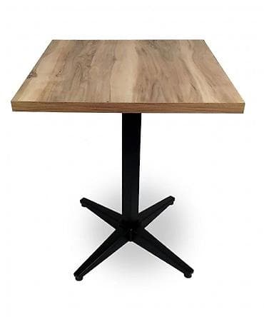 mebillər: Kafe və restoran masaları – taxta görünümlü üstlük, metal baza — 3
