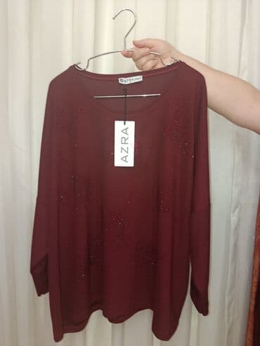 Digər qadın geyimləri: AZRA qadın bluzası - Rəng: tünd bordo - Model: geniş kəsim, rahat — 1