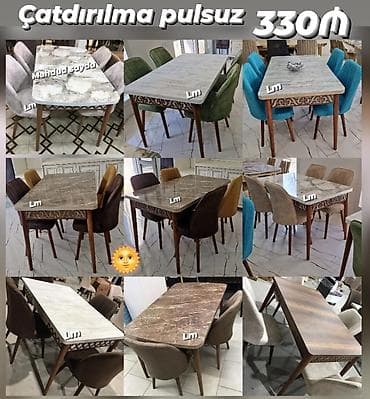 Yeni, Açılan, Dördbucaq masa, 4 stul