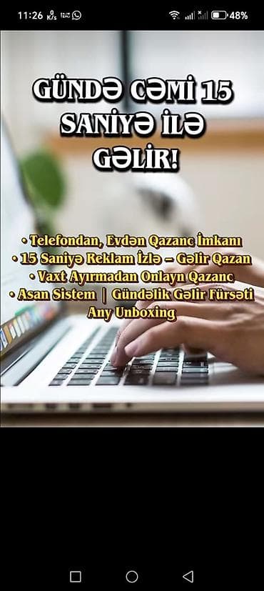 Готовый бизнес: Xidmət: Telefon vasitəsilə onlayn qazanc platforması – Any Unboxing — 1
