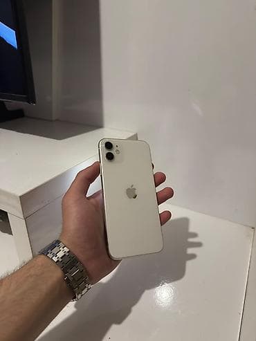 IPhone 11, 128 GB, Ağ, Zəmanət, Simsiz şarj, Face ID
