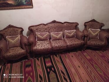 купить венские стулья в баку: Классический диван, 2 кресла, Нераскладной — 3