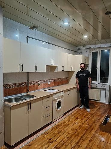 mebel satıram: Mətbəx mebeli dəsti – modul quruluşlu, açıq bej rəng palitrası ilə - — 1