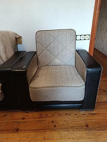 divan krislo: İşlənmiş, Di̇van-kravat, 2 kreslo, Divan, Bazalı, Açılan — 3