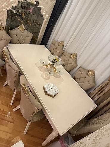 Klassik üslubda yemək otağı dəsti - Dəst: düzbucaqlı yemək masası 8 lalafo.az -da Klassik üslubda yemək otağı dəsti - Dəst: düzbucaqlı yemək masası 8