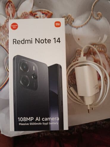 Redmi Note 14, 128 ГБ, цвет - Черный, Отпечаток пальца, Две SIM карты