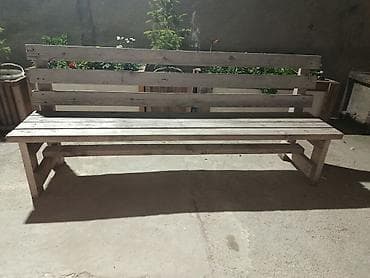 Mebel: Taxta bağ skamyası - Material: möhkəm taxta taxtalardan yığılmış iki — 1