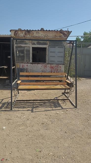 kabab bişiren: Həyət/baxça üçün metal konstruksiyalı yelləncək və manqal komplekti - — 1