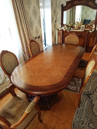 6 stul: Qonaq otağı üçün, Açılmayan, Oval masa, 6 stul — 1