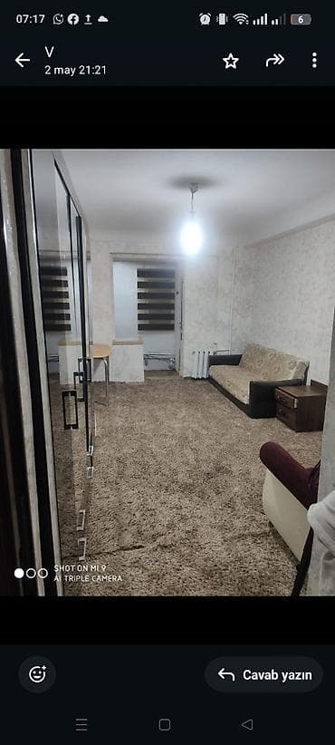 qarayevde kiraye ev: Qarayev de metroya yaxin 4/3 mertebedinde 1 otaqli ev 350 azn mûşderi — 9