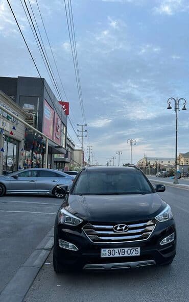 led işıqlar: Hyundai Santa Fe – qara rəngli, şəhər və uzun yola uyğun komfortlu — 2