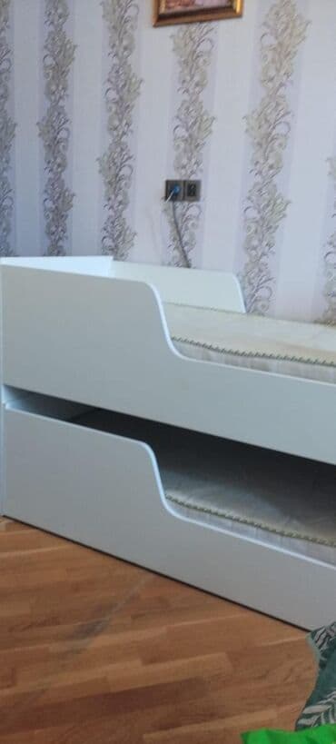 двухъярусная кровать для детей: Oğlan və qız üçün, Çarpayı, Matras ilə, Siyirməsiz, Laminat — 3