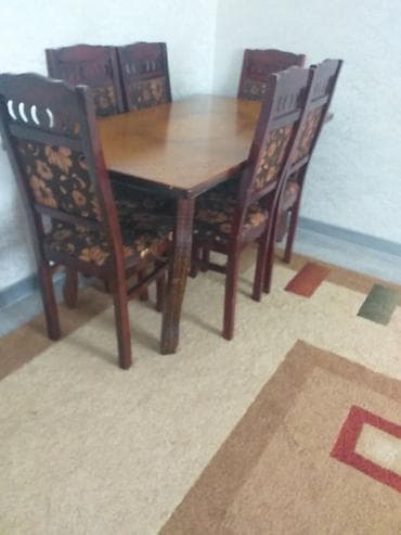 Mətbəx üçün, Açılmayan, Dördbucaq masa, 6 stul