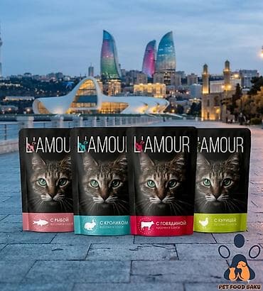 Pişiklər: 🐱 L'Amour Nəm Pişik Yemi 1 Qutuda – 28 ədəd pouch (parçalar sousda — 1