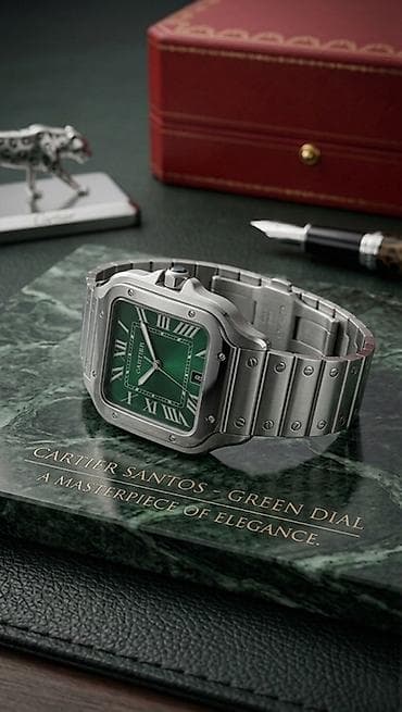 komandir saatlari: Yeni, Qol saatı, Cartier, rəng - Yaşıl — 1