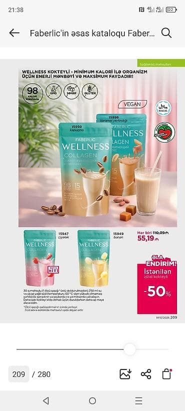 collagen 3 in 1: Faberlic WELLNESS kollagenli zülal kokteyli - Minimum kalorili — 1