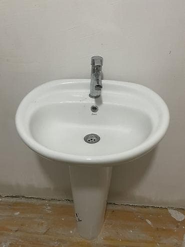 seramik: Ayaqüstü seramik əl-üz yuma hovuzu (piyedestallı) - Material — 1
