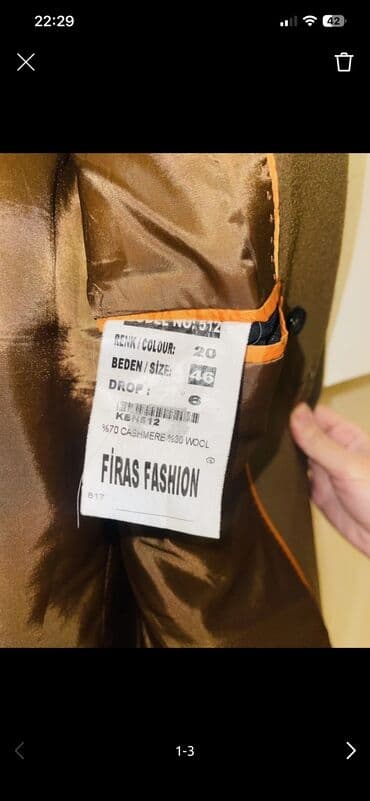 drap paltolar erkaklar uchun: Palto, L, rəng - Qəhvəyi — 4