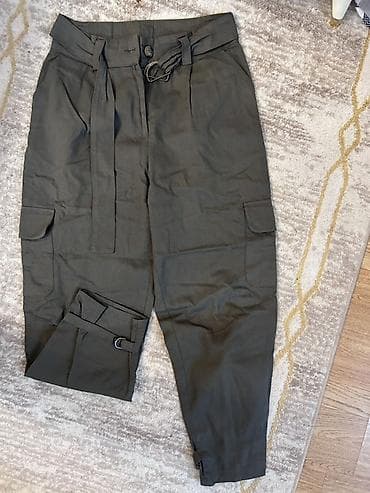 salvar: Qadın şalvarları dəsti – 3 ədəd 1) Tünd zeytun rəngli karqo şalvar - — 1