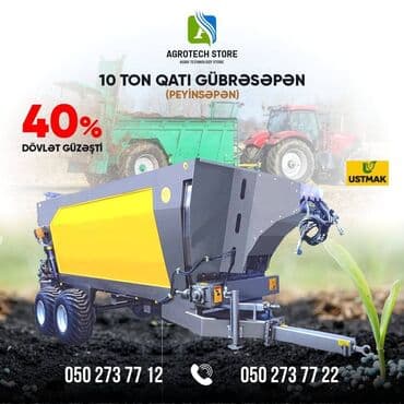 10 ton qatı gübrəsəpən 40% Dövlət güzəşti Türkiyə istehsalı Sürətli