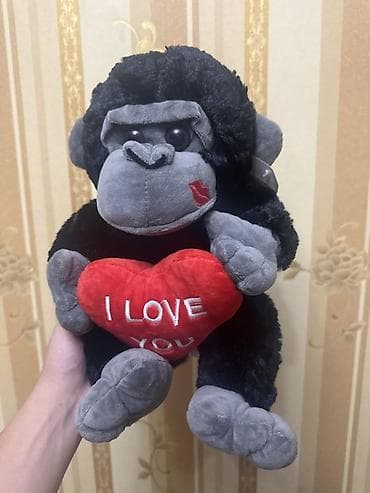 oyuncaq ev: Yumşaq oyuncağ – “I LOVE YOU” ürəkli meymun - Model: qucaqlanan — 1