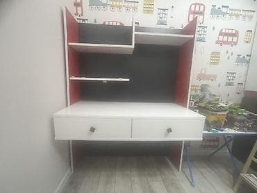 masa taxta: Oğlan və qız üçün, İşlənmiş, Siyirməli, Yazı masası, Stulsuz — 2