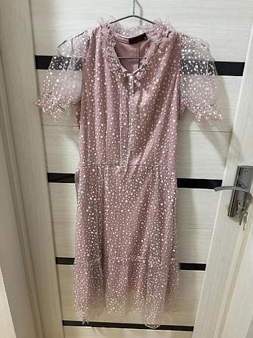 mini qelyan: - Məhsul: Qadın paltarı - Rəng: Pudra/çəhrayı ton - Naxış: Ağ — 1