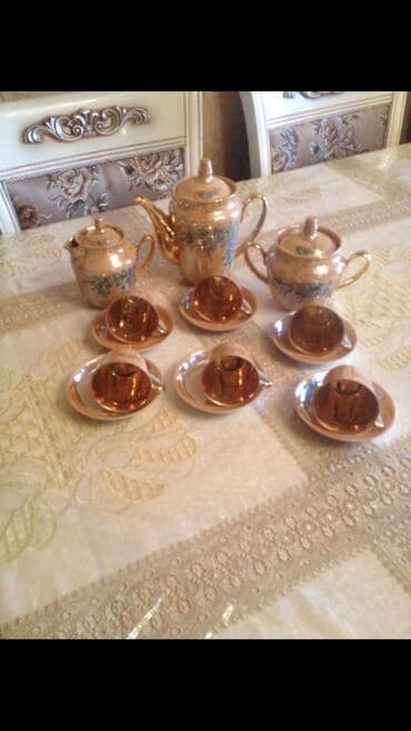 Tulumlar: Çay dəsti, rəng - Qızılı, Farfor, 6 nəfərlik — 1